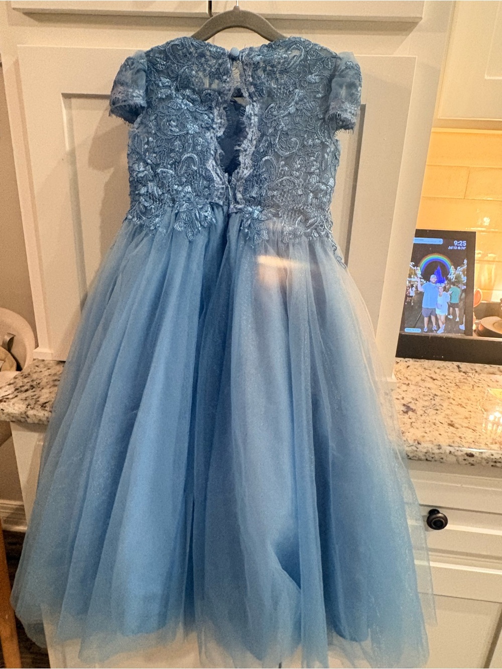 Azazie Powder Blue Lace & Tulle Formal Dress for Kids